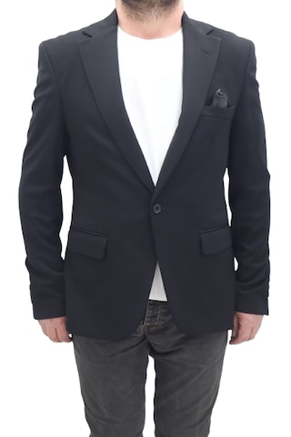 Twenhil Dmctekstil Erkek Siyah 201 Düz Klasik Kesim Normal Kalıp Çift Düğme Blazer Ceket