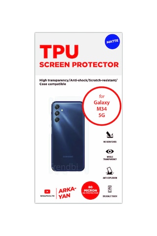 Samsung Galaxy Uyumlu M34 5g Mat Arka Ve Yan Kaplama Koruyucu Hd Film
