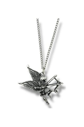 İskelet Eros Figürlü Unisex Kolye Gotik Aşk Ve Karanlık Romantizm Temalı Aksesuar Çok renkli