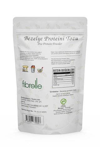 Fibrelle Bezelye Proteini 1000g Aromasız
