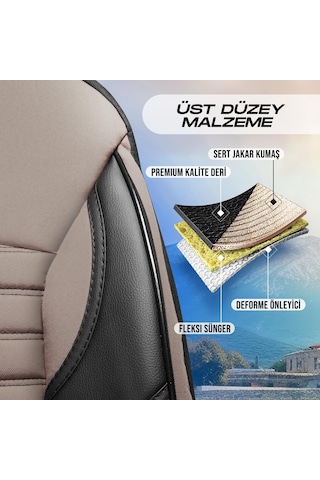 Panda Atina Serisi Jakar Kumaş Oto Koltuk Kılıfı   - Tam Set