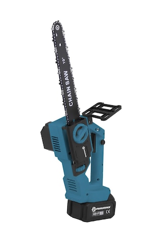 Prohummer Ph341 Akülü Kömürsüz 15cm   Zincir Otomatik Yağlamalı El Testeresi Ağaç Odun Dal Kesme Budama Çift Batarya 88vf