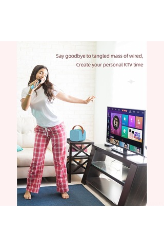 Springsun P2 Modeli Pembe Tek Mikrofonlu Kablosuz Bluetooth Hoparlör - Karaoke İçin Echo Efekti Ve 6w Güçlü Ses