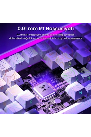 Aula Hero 84 He Manyetik Mekanik Klavye Rapid Trigger 8000hz Rgb Tkl Hot Swap Black King Switch Oyuncu Klavyesi Desenli Beyaz