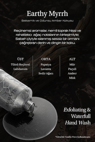 Peeling Etkili Nemlendirici Sıvı Sabun Kundal Exfoliating & Waterfull Hand Wash Earthy Myrrh