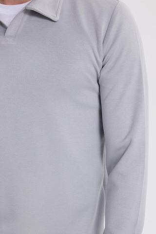 Tudors Erkek Relax Fit Rahat Kesim Polo V Yaka Gri Sweatshirt-41923 Gri