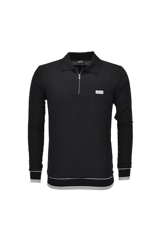 Dynamo Erkek Spor Mevsimlik Polo Yaka Sweatshirt Bgl-st03932 Siyah