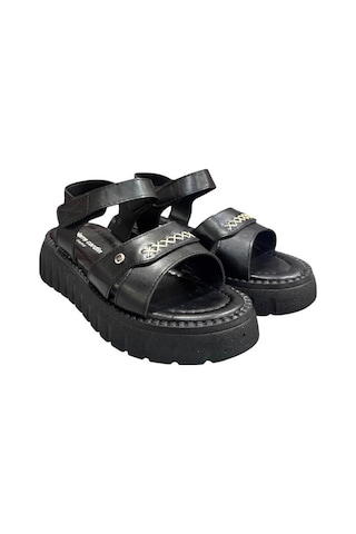 Pierre Cardin Dolgu Topuk Anatomik Taban Bayan Sandalet Siyah