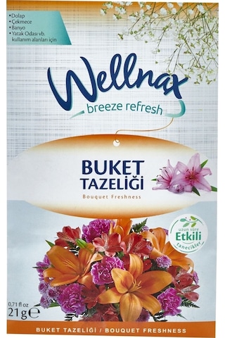 Wellnax Askılı Dolap Ve Çekmece Kokusu Buket Tazeliği 3 Adet