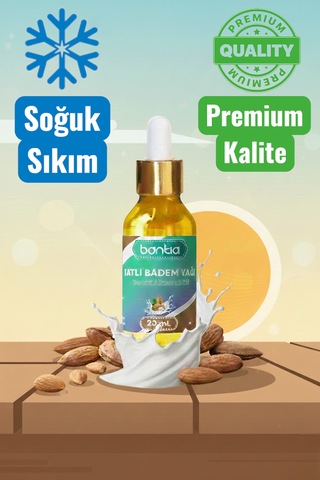Tatlı Badem Yağı 20 Ml Soğuk Sıkım %100 Saf Kaş Kirpik Ve Saç Bakımı 20 ML