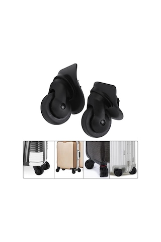 Kangvka A52 Siyah Valiz Tekerlekleri - Pp+pet Malzeme, Sessiz Ve Dayanıklı, Kolay Kurulum, 5cm Çaplı Universal Valiz Tekerlek Çifti