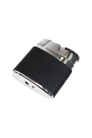 Parmida Tek Torch Pürmüz Japon Yazılı Deri Kaplama Siyah Metal Puro Çakmağı - Tr9229