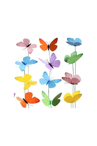 Trendooze 50 Adet Renkli Kelebek Bahçe Buket Çiftlik