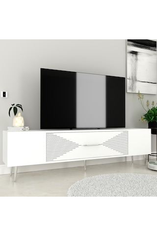 Dekol1ct Tv Sehpası Beyaz-gümüş