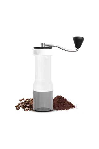 Ruicoo 40 Seviye Ayarlı Manuel Kahve Değirmeni - Çift Bilyeli, Seyahat Ve Kamp İçin Portatif Beyaz