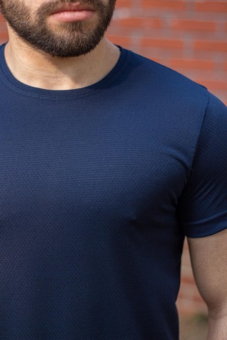 Lacivert Basic Rahat İnce Petek Kumaş Spor Erkek Tshirt 22ETSHPORT Lacivert