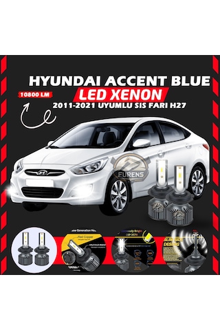 Hyundai Accent Blue 2011-2021 Sis Farı Uyumlu Şimşek Etkilii Led Xenon Premium Seriess H27