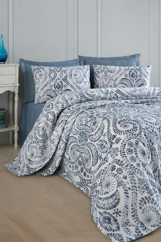 Doğal Pike Baskılı Çift Kişilik Loop Mavi Mavi