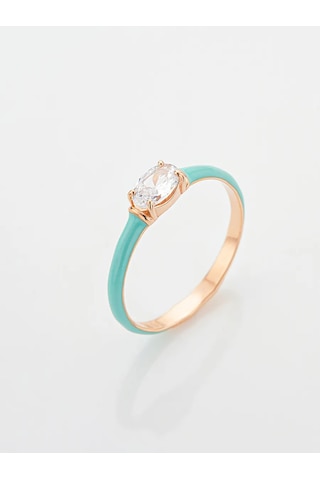 Vladlena 925 Ayar Gümüş Emaye Ve Taşlı Altın Yüzük 327336119 Altın