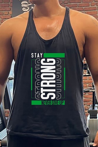 Grstay Gym Fitness Tank Top Sporcu Atleti Siyah