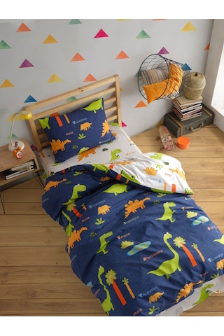 Eponj Home Junior Nevresim Seti Tek Kişilik Dinolar Lacivert Lacivert