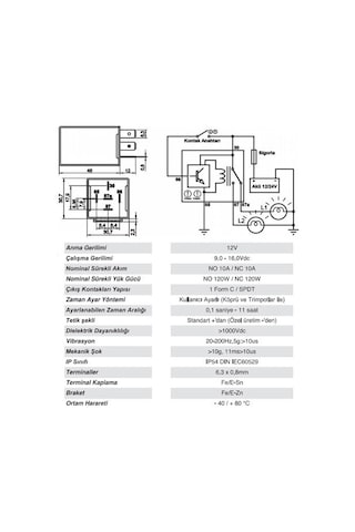 Stop Zaman Rölesi Trimpot Ayarlı 12V Elo 201018001