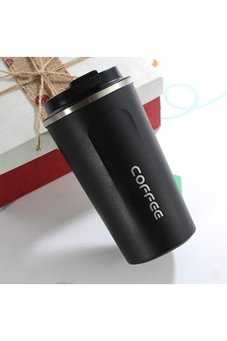 Çift Paslanmaz Çelik 304 Kahve Kupa Araç Termos Kupa Seyahat Termo Kupası 510ml Siyah