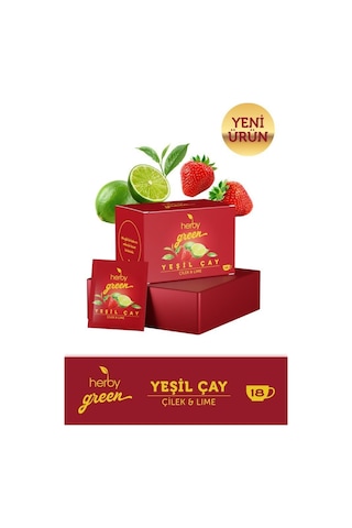 Herby Çilek ve Lime Yeşil Çay 18'li