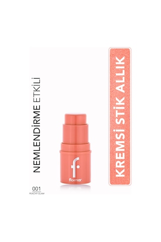 Flormar To Go Işıltılı & Doğal Bitişli Yoğunluğu Ayarlanabilir Kremsi Stick Allık 001 Peachy Glam