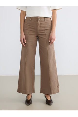 Lcw Modest Bej Yüksek Bel Wideleg Kadın Jean Pantolon