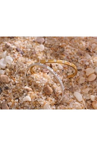 Novahub Gümüş Şık Kübik Zirkonya Paslanmaz Çelik Bileklik 18 K Altın Kaplama Kadınlar İçin Charm Moda Takı Su Geçirmez Yeni Yüksek Kalite Gümüş