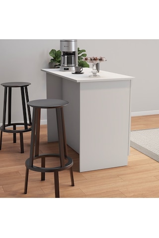 Umg Mobilya Patentli 120lik Benzila Ada Mutfak, Mutfak Adası, Çok Amaçlı Dolap, Mutfak Masası Beyaz