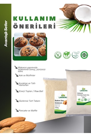 Glutensiz Un Seti Badem Unu 500g Hindistan Cevizi Unu 500g