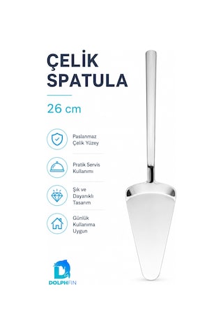 26 Cm Paslanmaz Çelik Pasta Servis Spatulası Kek Turta Börek Servis Küreği Inox