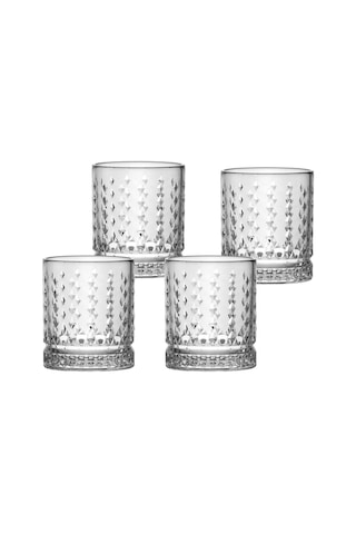 Bianca 4'lü Kristal Desenli Cam Meşrubat Bardağı Seti 222 Ml- Şık Ve Kullanışlı Şeffaf