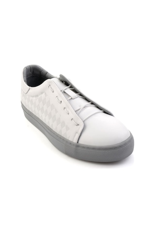 Beyaz Hakiki Deri Erkek Sneaker E01535125703 Beyaz