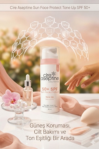 Sun Face Protect Tone Up Ton Dengeleyici 50 Spf Yüz Güneş Koruyucu Krem 50 Ml