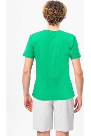 Benetton Bnt-m099-r-23y Erkek T-shirt Bnt-m099-r-r1938 Yeşil