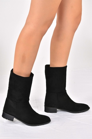 Fox Shoes  Siyah Süet Düz Taban Günlük Kadın Bot L726597702 Siyah-Süet