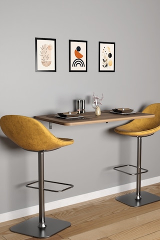 Katlanabilir Duvara Monte Mutfak Masası - 50x90 Cm Yemek Ve Hazırlık Masası Atlantik Çam