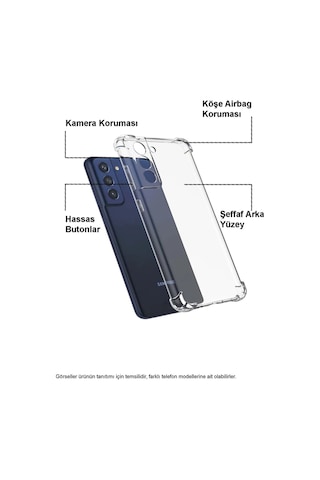 Realme 11 Pro 5g Kapak Kamera Korumalı Airbag Antishock Köşe Korumalı Şeffaf Silikon Kılıf