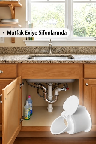2 Adet Çekvalfli Adaptör Conta Ø50 Lavabo Gideri Koku Ve Böcek Önleyici Kolay Montaj Beyaz
