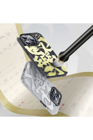 Apple Uyumlu iPhone 14 Pro Max Kılıf Magsafe Kablosuz Şarj Özellikli Benks Casebang Calligraphy Joy Kapak
