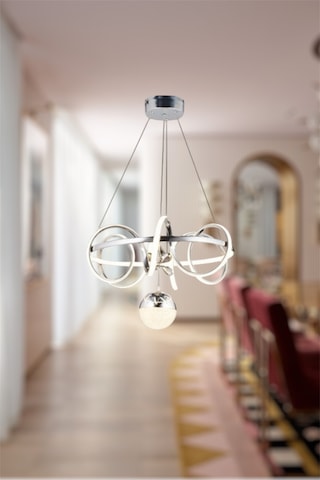 Ey Shop Krom Toplu Çember Model 3 Renk Led Avize Krom