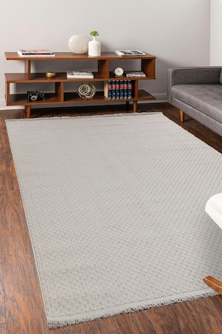 Bukleli Yumuşak Shaggy Modern Halı Yolluk Oturma Odası Salon Koridor Çocuk Odası Mutfak Halısı Gri