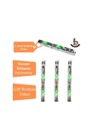 4 Adet Sürme Çelik Çift Rulmanlı Teker Yeşil