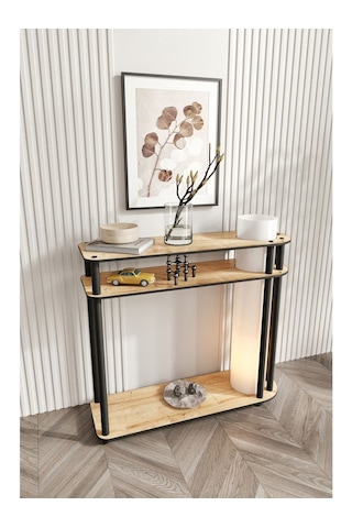 Ravilo Caprio Dresuar Dekoratif Raflı Lambader Meşe