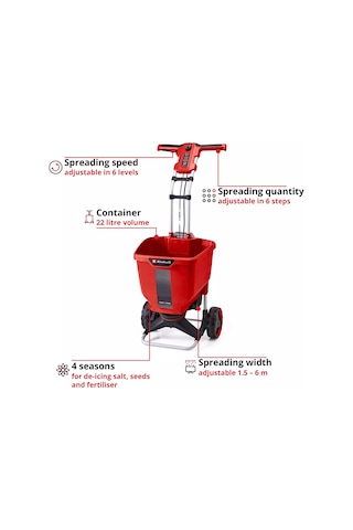 Einhell Akülü Çok Amaçlı Serpme Makinesi GE-SR 18/22 Li-Solo 3415430, PXC, 22 l hazne, 6 m serpme genişliği, akü hariç