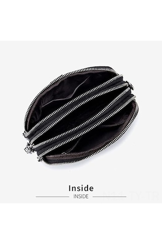 Teltree Kadın Deri Çapraz Çanta - Yumuşak Üst Tabaka İnek Derisi, 3 Bölmeli, Telefon İçin Küçük, Ayarlanabilir Askı, Gri Gümüş