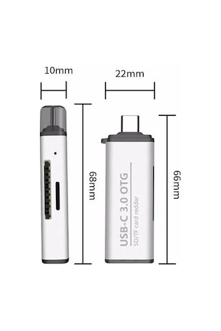 Thentech 2'si 1 Arada Hafıza Kartı Okuyucu, Usb 3.0 Taşınabilir Mikro Depolama Kart Okuyucu Pc Dizüstü